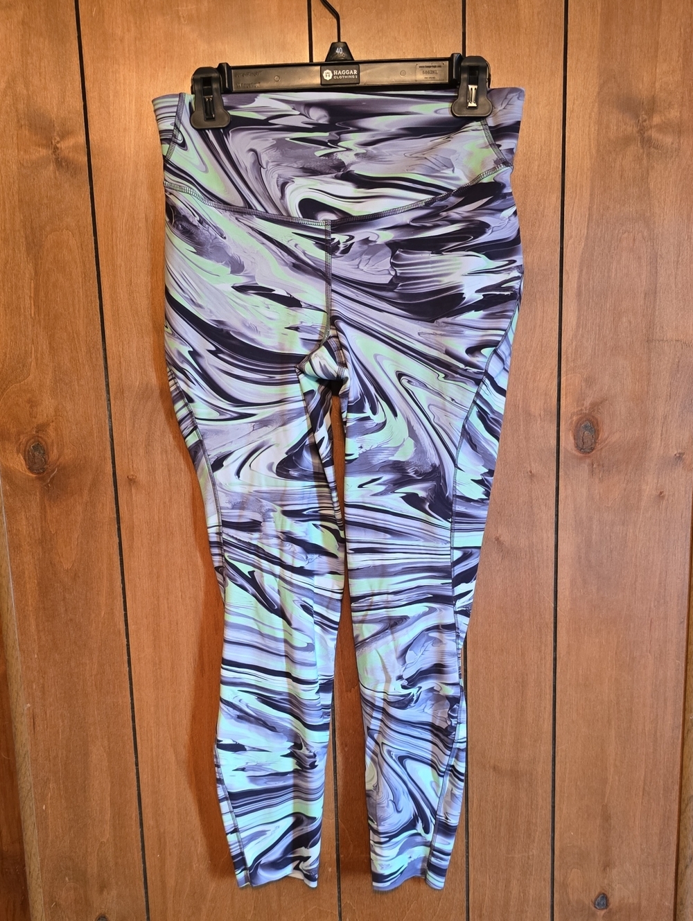 lululemon Women athletic Swirl Print Leggings - Grey & Mint